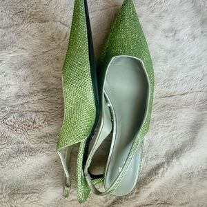 Disco fever - Zara Shimmering Green Slingback Heels